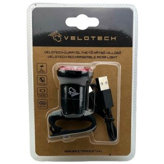 Velotech hátsó kerek 20LED USB