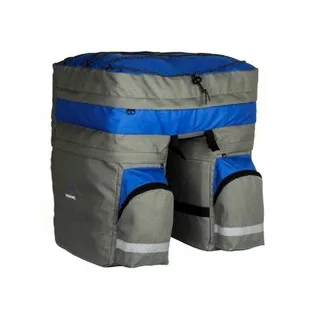 Táska 3 részes csomagtartóra sürke/kék esővédővel