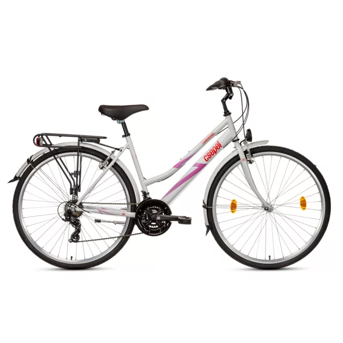 Csepel landrider női trekking kerékpár 21sp fehér 17"