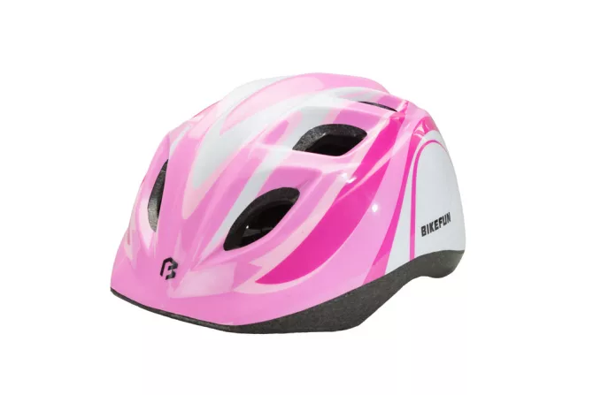 Fejvédő BIKEFUN JUNIOR PINK/FEHÉR