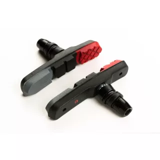   Fékpofa BIKEFUN MTB 72 mm menetes piros/fekete/szürke - MTB-960V