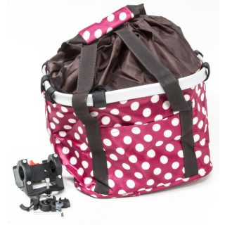   Kosár első szövet +qr 32x27x26 piros/fehér pöttyös elsö szövet +qr 32x27x26 piros/fehér pöt