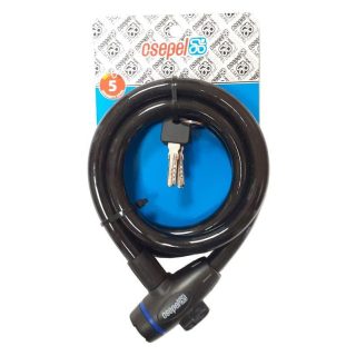   Zár csepel kábel 15x1500mm kulcsos fkt 12db/dob kábel csepel 15x1500mm kulcsos fekete