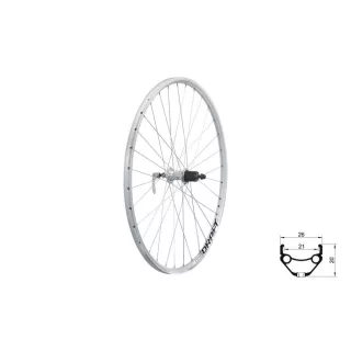   Fűzött hátsó kerék KLS DRAFT V-brake R, 28/29", silver