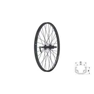   Fűzött hátsó kerék KLS WASPER CASSETTE V-brake R, 24", black