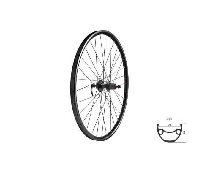 Fűzött hátsó kerék KLS DRAFT DSC 23 R, 27,5", black