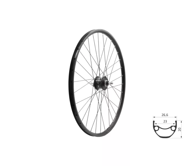Fűzött első kerék KLS DRAFT DSC 23 Dynamo, 28/29", black