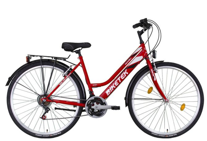 28 Biketek Maxwell trekking női piros váltós