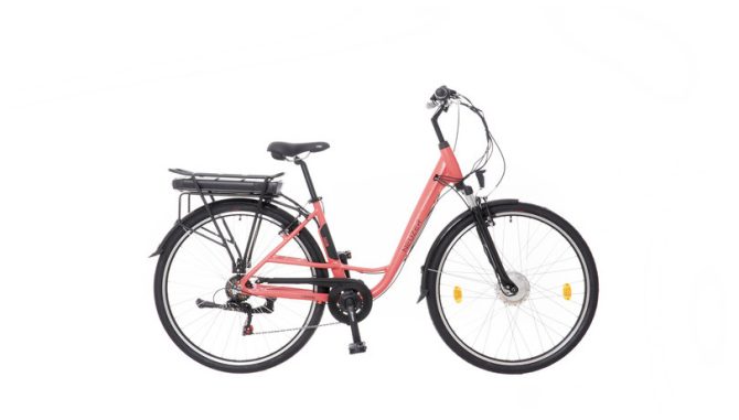 Neuzer E-Trekking Zagon női 17 MXUS teleszkópos villával matt rózsa/fekete 