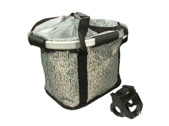 KOSÁR ELŐRE GYORSZÁRAS DIVAT SZÜRKE BETŰ MINTÁS