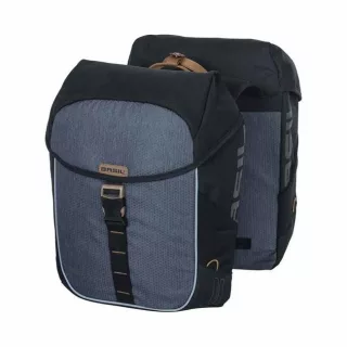   Basil dupla táska Miles Double Bag, Universal Bridge System, fekete szürke
