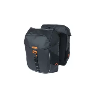   Basil dupla táska Miles Tarpaulin Double Bag, Universal Bridge System, fekete narancs